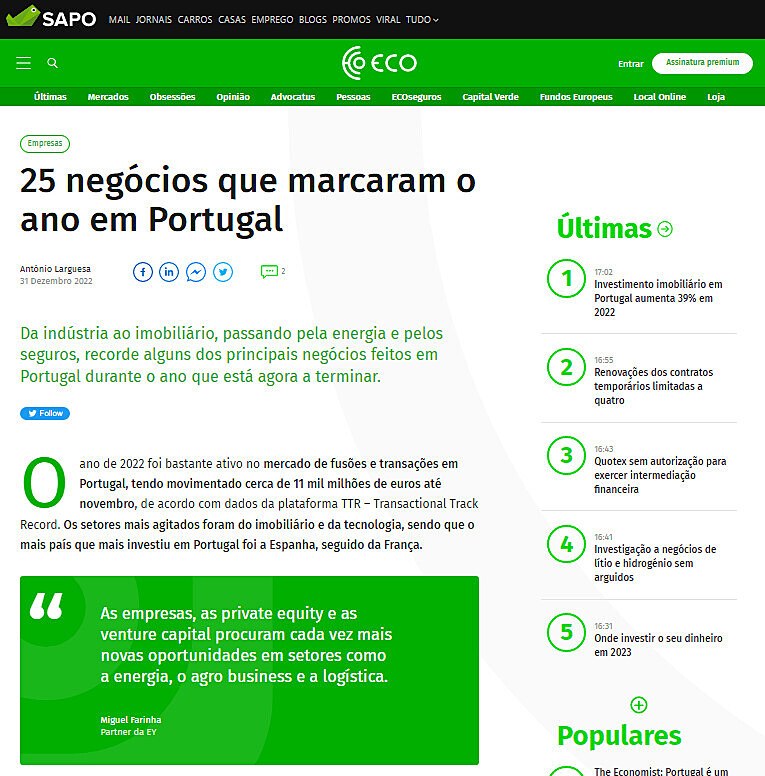 25 negcios que marcaram o ano em Portugal